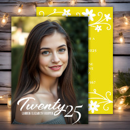 Abschluss Jahr und Foto-Yellow Graduation Party Einladung