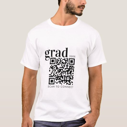 Abschluss-Jahres-Klasse des Graduate-QR-Codes T-Shirt (Vorderseite)