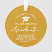 Abschluss | Jahrgang und FOTO in der Schule orange Ornament (Vorderseite)