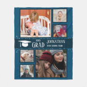 Abschluss jedes Jahr Multi-Foto Blau Fleecedecke (Vorderseite)