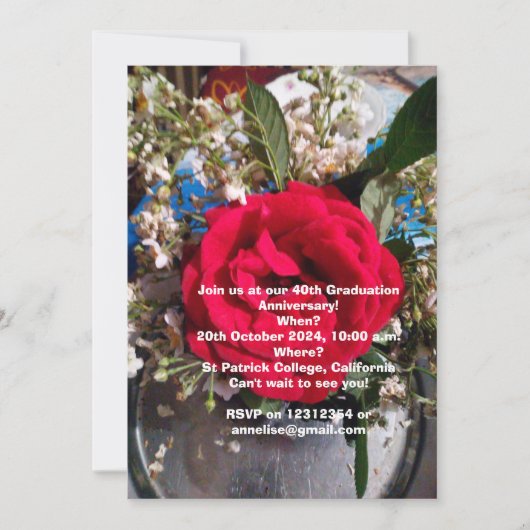 Abschluss Jubiläum Wiedersehen Einladung (Vorderseite)