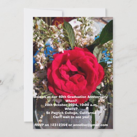 Abschluss Jubiläum Wiedersehen Einladung (Vorderseite)