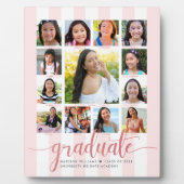 Abschluss K-12 Foto Collage Rose Gold Script Fotoplatte (Vorderseite)