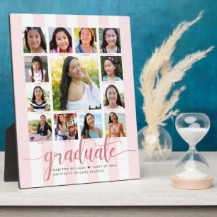 Abschluss K-12 Foto Collage Rose Gold Script Fotoplatte