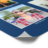 Abschluss K-12 Fotocollage Blue Keepake Poster (Ecke)