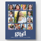 Abschluss K-12 FotoCollage Modernes, feines Blau Fotoplatte (Vorderseite)