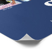 Abschluss K-12 FotoCollage Modernes, feines Blau Poster (Ecke)