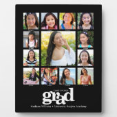 Abschluss K-12 FotoCollage Modernes, feines Schwar Fotoplatte (Vorderseite)