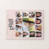 Abschluss K-12 FotoCollage Modernes Rosa Puzzle (Horizontal)
