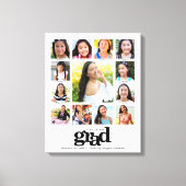 Abschluss K-12 FotoCollage Modernes Schwarz-weiß Leinwanddruck (Vorderseite)