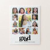 Abschluss K-12 FotoCollage Modernes Schwarz-weiß Puzzle (Vertikal)