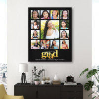 Abschluss K-12 FotoCollage Modernes Schwarzes Gold