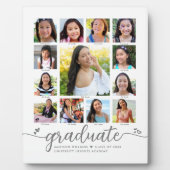 Abschluss K-12 Modernes Drehbuch Collage White Fotoplatte (Vorderseite)