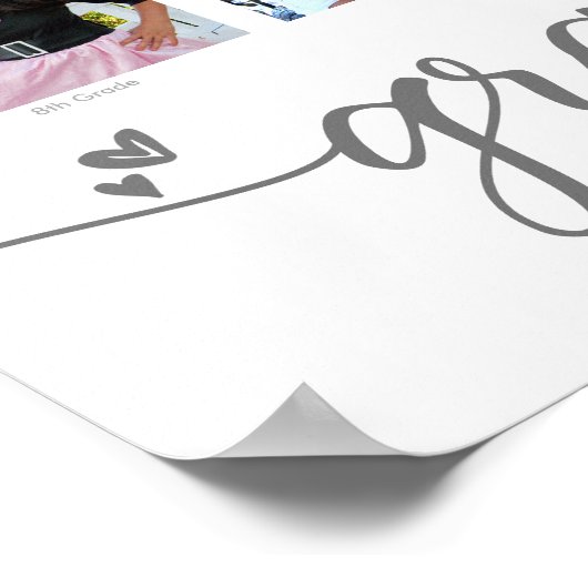 Abschluss K-12 Modernes Drehbuch Collage White Poster (Ecke)