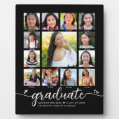 Abschluss K-12 Modernes Drehbuch Schwarz Fotoplatte (Vorderseite)