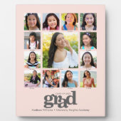 Abschluss K-12 Rosa FotoCollage Moderne Fotoplatte (Vorderseite)