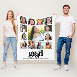 Abschluss K-12 Schwarz-weiße FotoCollage Moderne Fleecedecke