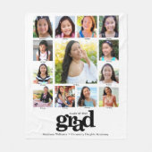 Abschluss K-12 Schwarz-weiße FotoCollage Moderne Fleecedecke (Vorderseite)