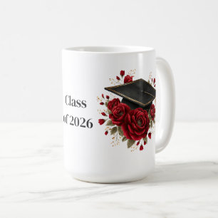 Abschluss-Kaffeetasse mit roten Rosen Kaffeetasse
