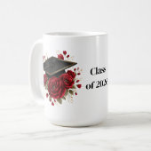 Abschluss-Kaffeetasse mit roten Rosen Kaffeetasse (Vorderseite Links)