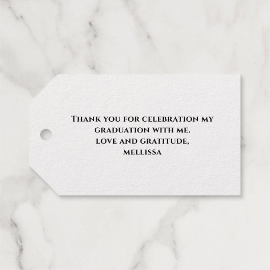 Abschluss-Kalligrafie Geschenkanhänger (Rückseite (Horizontal))