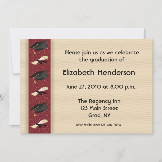 Abschluss-Kappen-Grenzeinladung Einladung (Vorderseite)