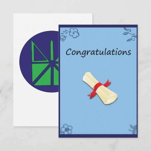 Abschluss-Karte Dankeskarte (Vorne/Hinten)