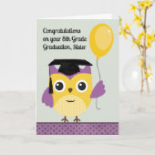 Abschluss-Karte der achten Klasse für Schwester mi Karte (Gelbe Blume)