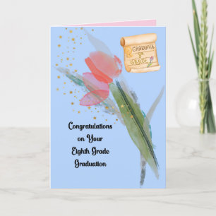 Abschluss-Karte der achten Klasse mit Tulip Dankeskarte