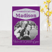 Abschluss-Karte für den lila Personalisierten Glit Karte (Gelbe Blume)