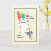 Abschluss-Karte für Eltern des Absolventen Karte (Gelbe Blume)