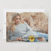 Abschluss-Karte für rustikale Weißholz-Sonnenblume Einladung (Vorderseite)