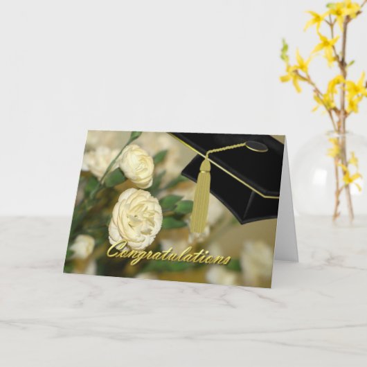 Abschluss-Karte für weiße Nelken Karte (Gelbe Blume)