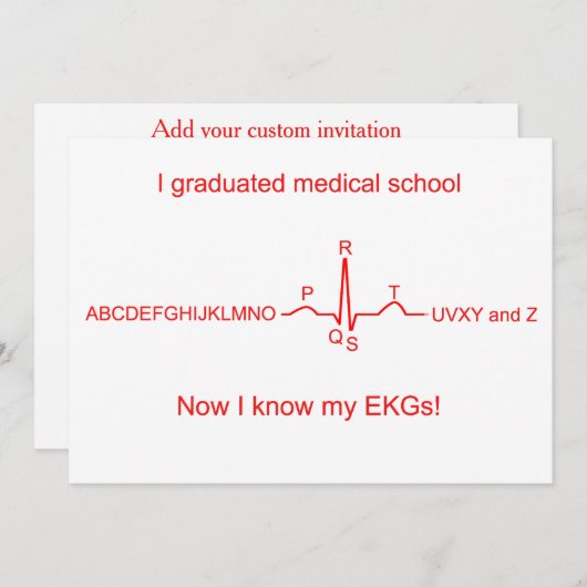 Abschluss-Karten der medizinischen Fakultät Einladung (Vorne/Hinten)