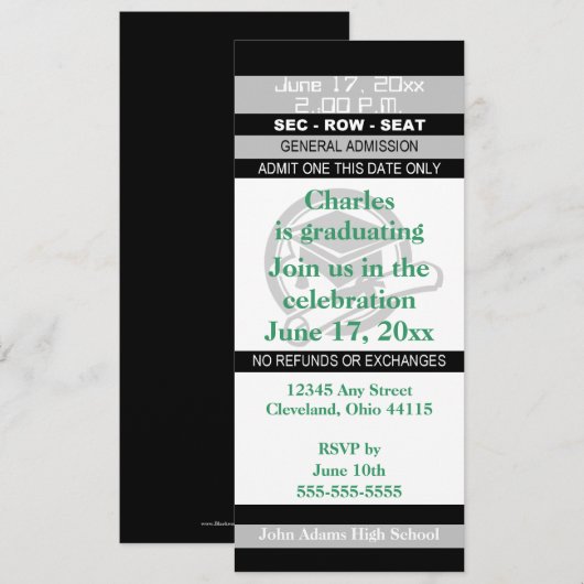 Abschluss-Karten-Party Einladung (Vorne/Hinten)