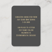 Abschluss Keepake Guest Card Ein Foto Visitenkarte (Rückseite)