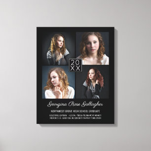 Abschluss Keepake Modern Foto Collage Classy Bk Leinwanddruck