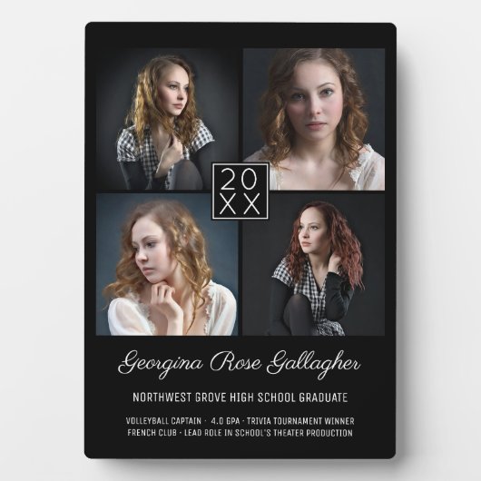 Abschluss Keepake Moderne FotoCollage Klasse Bk Fotoplatte (Vorderseite)