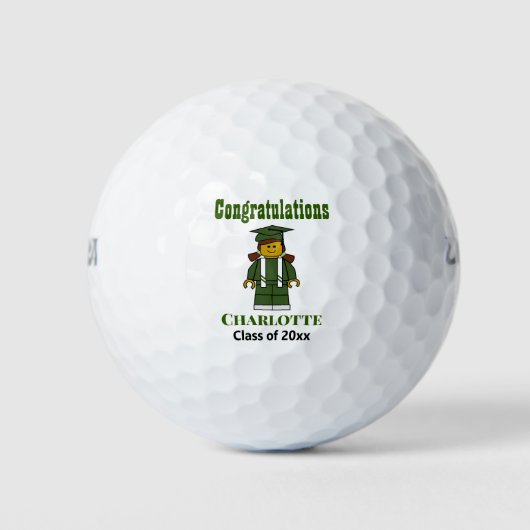 Abschluss Keepake Niedlich Graduate Golfer Golfball (Vorderseite)