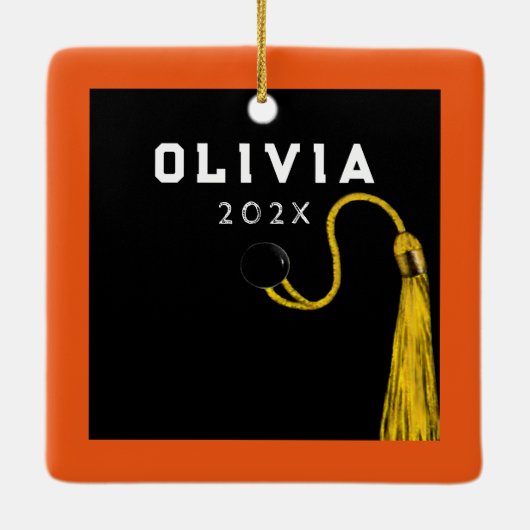 Abschluss Keepake Orange Keramikornament (Rückseite)