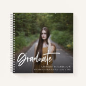 Abschluss Keepake Script Foto Guest Notizblock (Vorderseite)