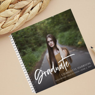 Abschluss Keepake Script Foto Guest Notizblock