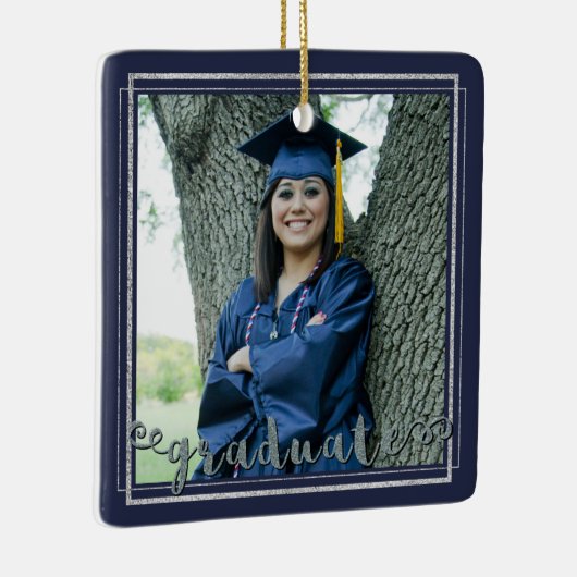 Abschluss-Keepake (veränderbare Hintergrundfarbe) Keramikornament (Rechts)