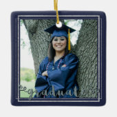 Abschluss-Keepake (veränderbare Hintergrundfarbe) Keramikornament (Vorderseite)