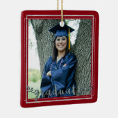 Abschluss-Keepake (veränderbare Hintergrundfarbe) Keramikornament (Rechts)