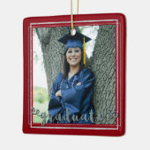 Abschluss-Keepake (veränderbare Hintergrundfarbe) Keramikornament (Links)