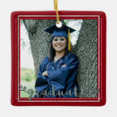 Abschluss-Keepake (veränderbare Hintergrundfarbe) Keramikornament (Vorderseite)