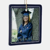 Abschluss-Keepake (veränderbare Hintergrundfarbe) Keramikornament (Rechts)