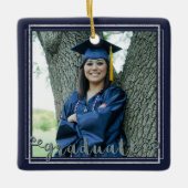 Abschluss-Keepake (veränderbare Hintergrundfarbe) Keramikornament (Vorderseite)