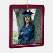 Abschluss-Keepake (veränderbare Hintergrundfarbe) Keramikornament (Rechts)